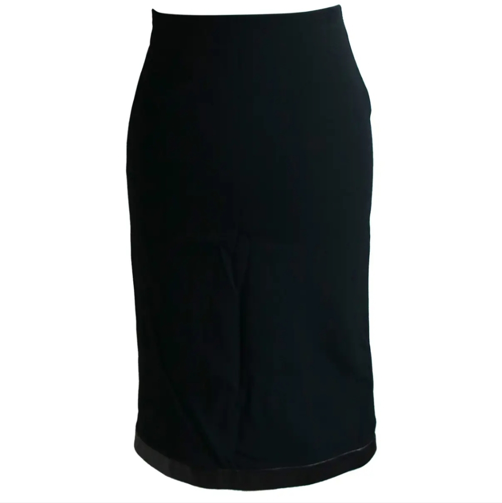 Tom Ford Leather Trim Pencil Skirt Size 38